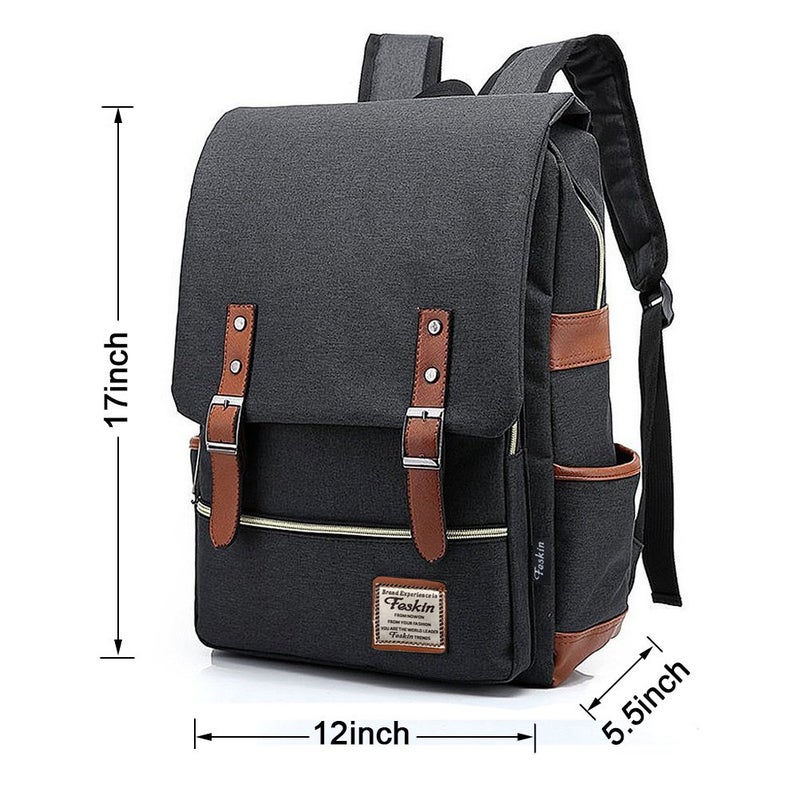 Feskin Unisex Professional Slim Business Laptop Backpack, Feskin Fashion Casual Durable Travel Rucksack Daypack (Waterproof Dustproof) with Tear Resistant Design for Macbook, Tablet - Dark Grey - Image 2